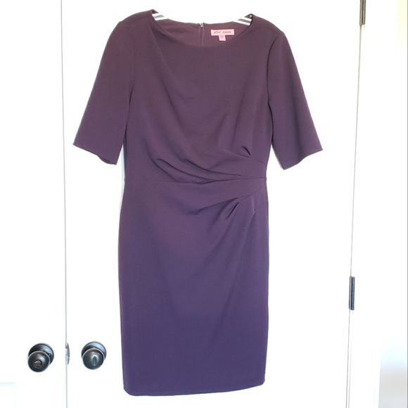 Betsey Johnson Short Sleeve Side Waist Gather Purple Dress 10 - Picture 1 of 8